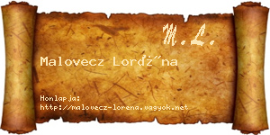 Malovecz Loréna névjegykártya